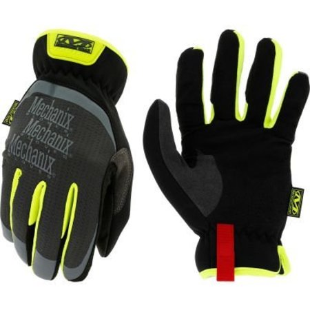 MECHANIX WEAR Mechanix Wear FastFitHi-VizRetail Work Gloves, Synthetic Leather, Black, XL MFF-91-011